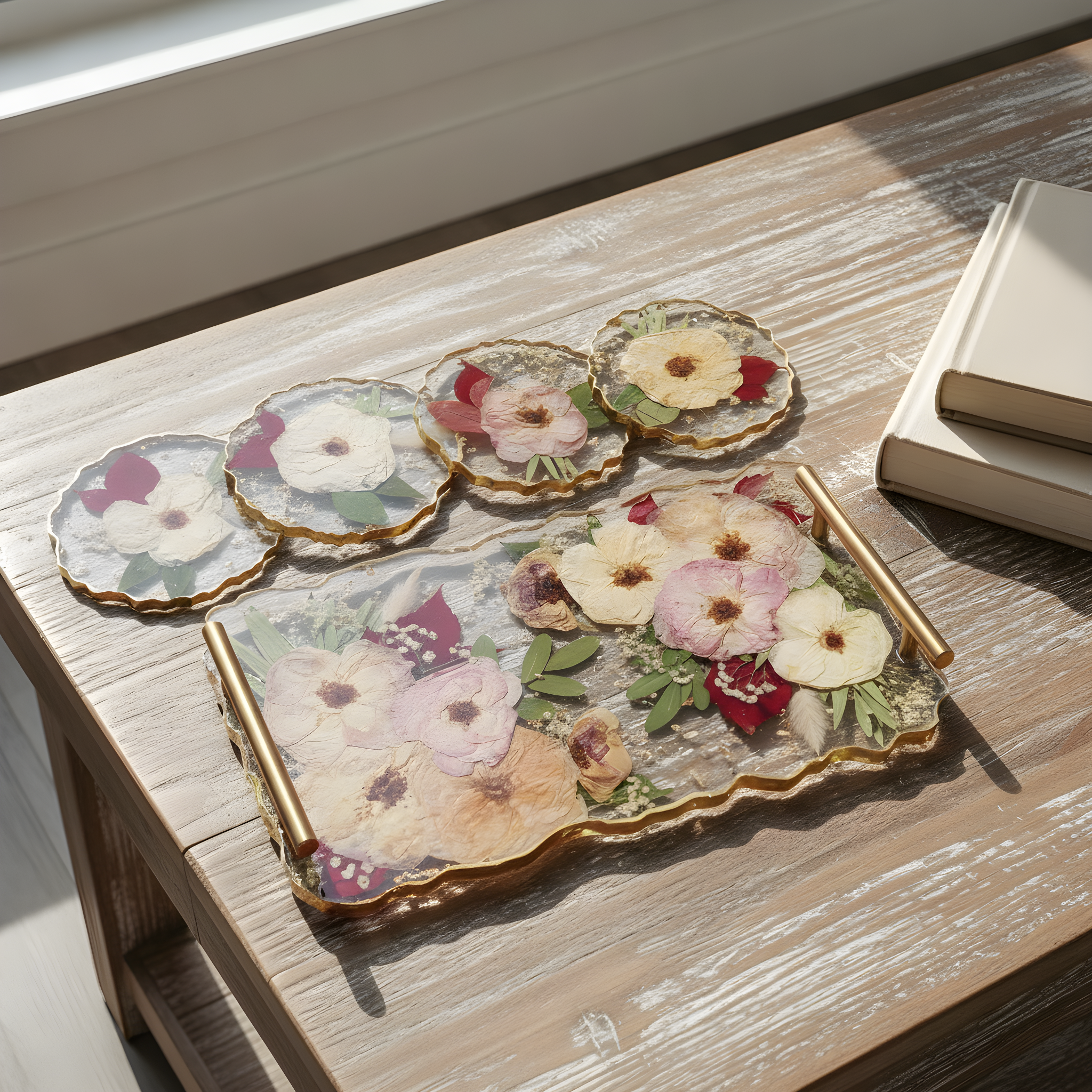 Resin Tray & Coaster Set